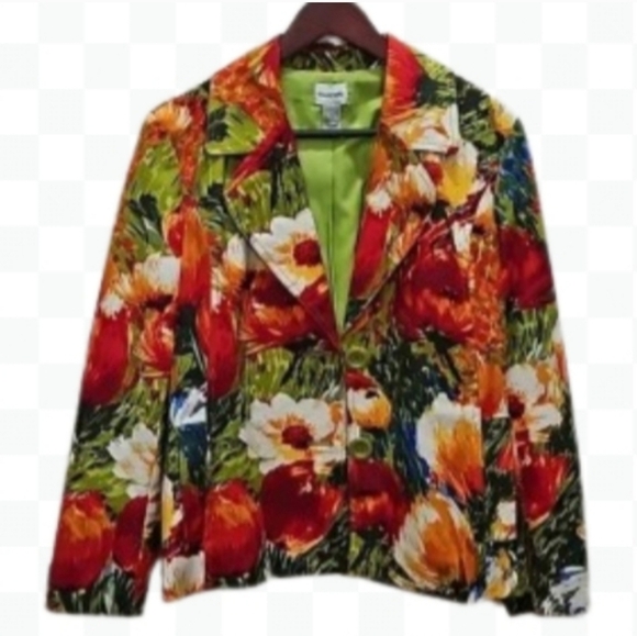 Chico's Vintage Floral Springtime Blazer Size 1 (8/10) - Picture 8 of 8